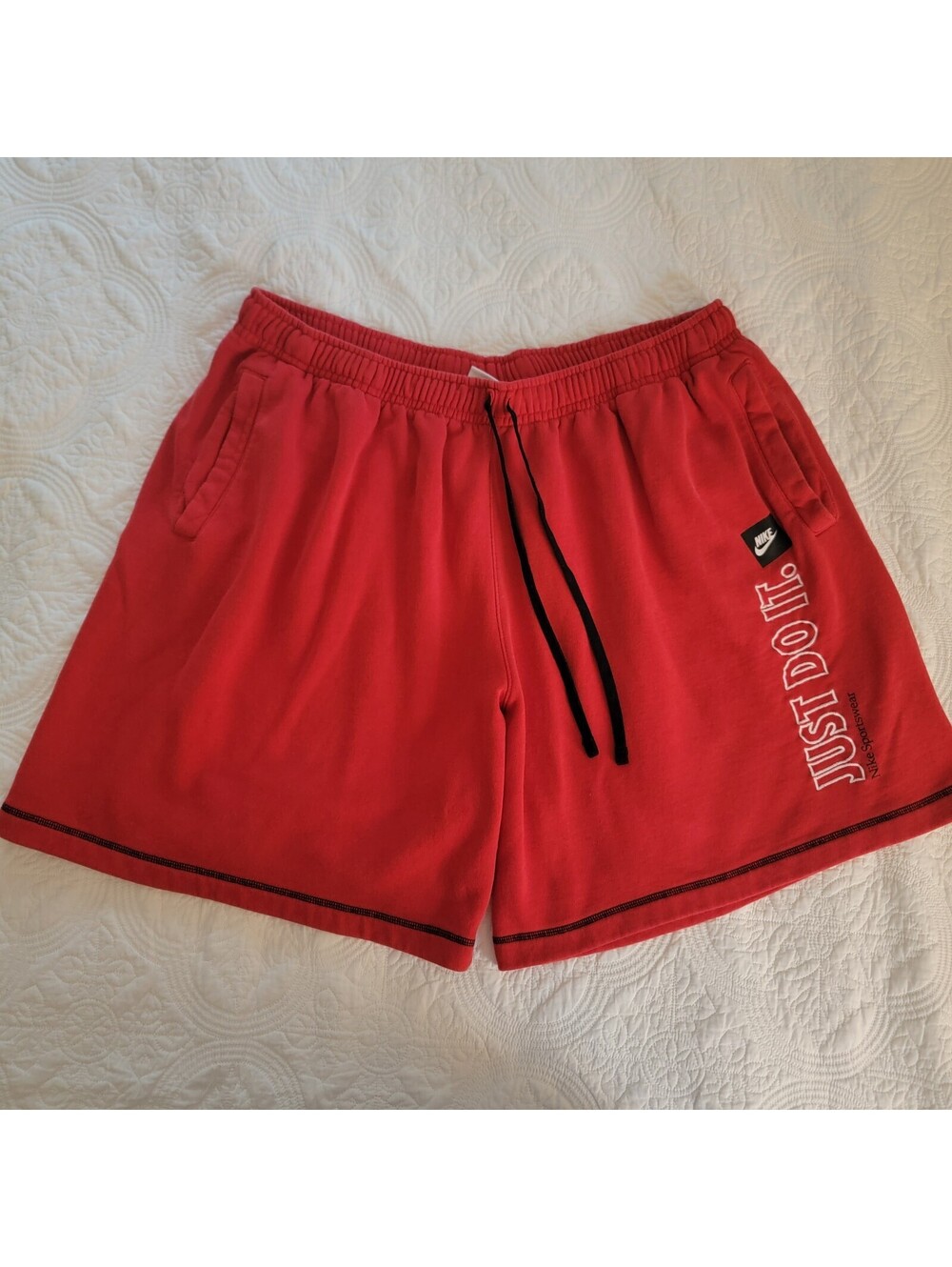 Nike Sportswear Club Fleece Just Do It Red Sweat Shorts Mens 4XL Athletic